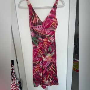 Versace jeans abstract multicolor dress